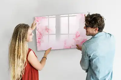 Magnetische Memoboard mit Motiv blühende Blumen