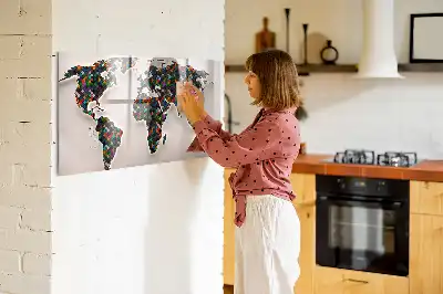 Schreib-Magnettafel mit Motiv abstrakte Weltkarte
