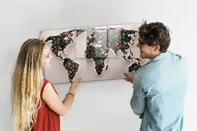 Schreib-Magnettafel mit Motiv abstrakte Weltkarte