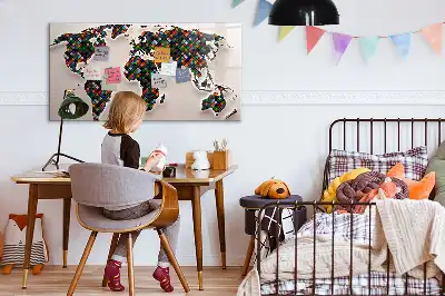 Schreib-Magnettafel mit Motiv abstrakte Weltkarte