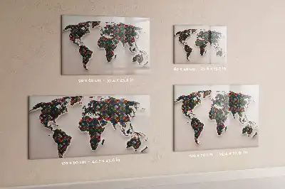 Schreib-Magnettafel mit Motiv abstrakte Weltkarte