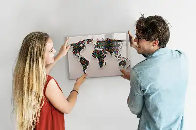Schreib-Magnettafel mit Motiv abstrakte Weltkarte