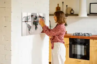 Schreib-Magnettafel mit Motiv abstrakte Weltkarte