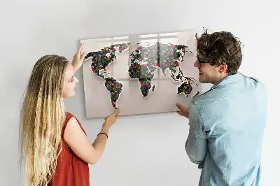 Schreib-Magnettafel mit Motiv abstrakte Weltkarte