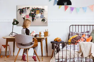 Schreib-Magnettafel mit Motiv abstrakte Weltkarte