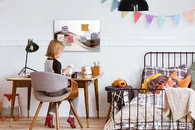 Schreib-Magnettafel mit Motiv Abstrakte Linie