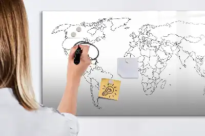 Schreib-Magnettafel in Form einer Weltkarte