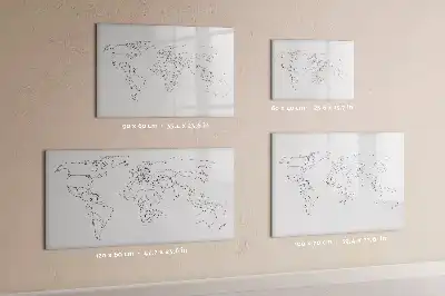 Schreib-Magnettafel in Form einer Weltkarte