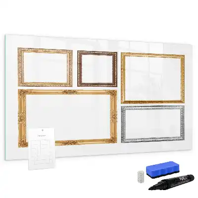 Beschreibbare Magnettafel mit goldenem Rahmen