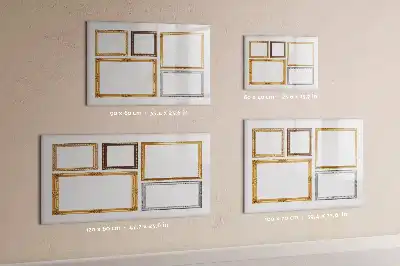 Beschreibbare Magnettafel mit goldenem Rahmen