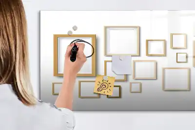 Beschreibbare Magnettafel mit Holzrahmen