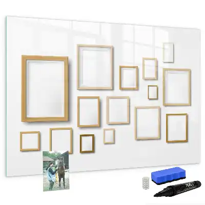 Beschreibbare Magnettafel mit Holzrahmen