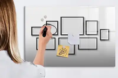 Schreib-Magnettafel mit schwarzem Rahmen