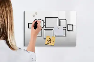 Schreib-Magnettafel mit schwarzem Rahmen