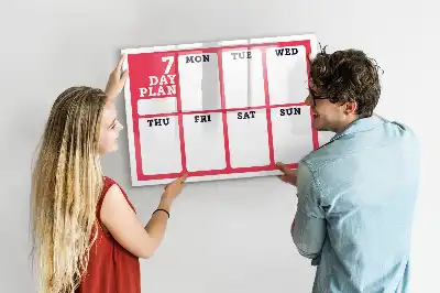 Wochenplaner als beschreibbare Magnettafel