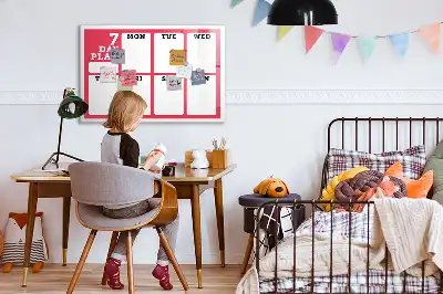 Wochenplaner als beschreibbare Magnettafel