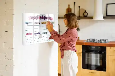 Beschreibbare Magnettafel für das Wochenmenü