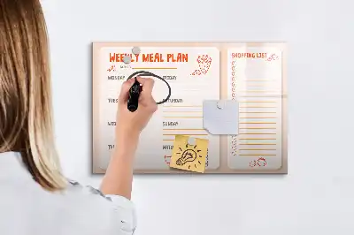Schreib-Magnettafel im Retro-Design als Mahlzeitenplaner