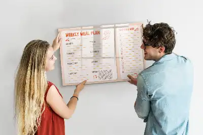 Schreib-Magnettafel im Retro-Design als Mahlzeitenplaner
