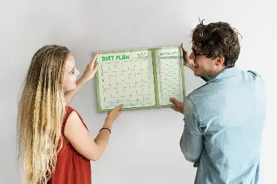 Beschreibbare Magnettafel für das Wochenmenü