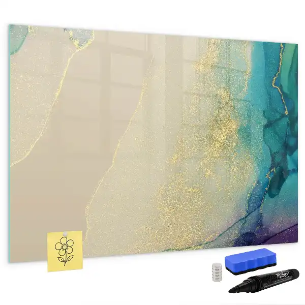 Beschreibbare Magnettafel in bunter Marmoroptik