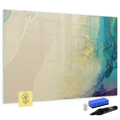 Beschreibbare Magnettafel in bunter Marmoroptik