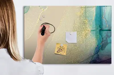 Beschreibbare Magnettafel in bunter Marmoroptik