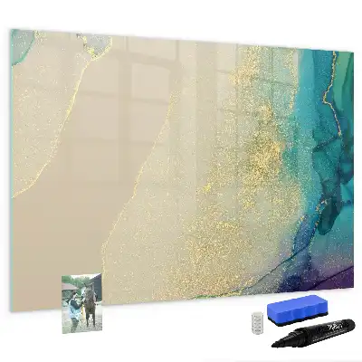 Beschreibbare Magnettafel in bunter Marmoroptik