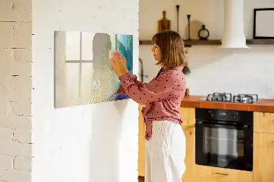 Beschreibbare Magnettafel in bunter Marmoroptik