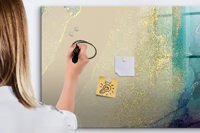 Beschreibbare Magnettafel in bunter Marmoroptik