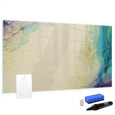 Beschreibbare Magnettafel in bunter Marmoroptik