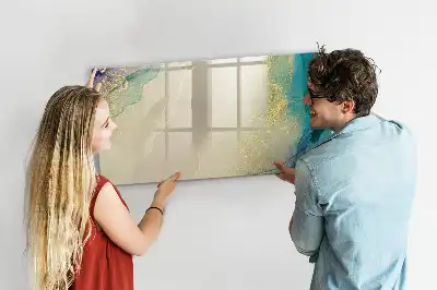 Beschreibbare Magnettafel in bunter Marmoroptik
