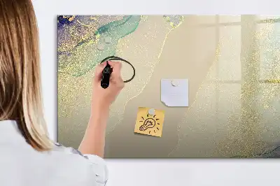 Beschreibbare Magnettafel in bunter Marmoroptik