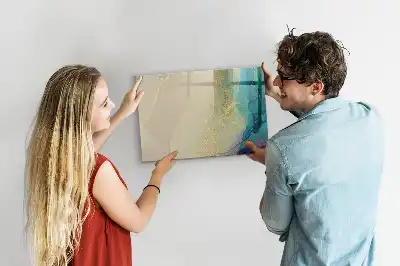 Beschreibbare Magnettafel in bunter Marmoroptik