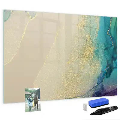 Beschreibbare Magnettafel in bunter Marmoroptik