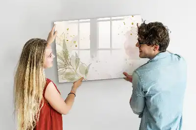 Beschreibbare Magnettafel mit Pastell-Abstraktion