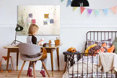Beschreibbare Magnettafel mit Pastell-Abstraktion