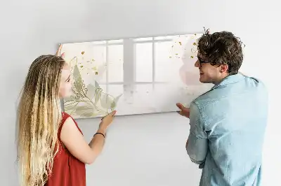 Beschreibbare Magnettafel mit Pastell-Abstraktion