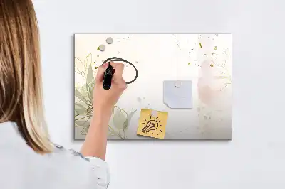 Beschreibbare Magnettafel mit Pastell-Abstraktion