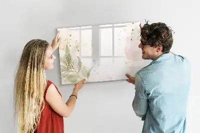 Beschreibbare Magnettafel mit Pastell-Abstraktion