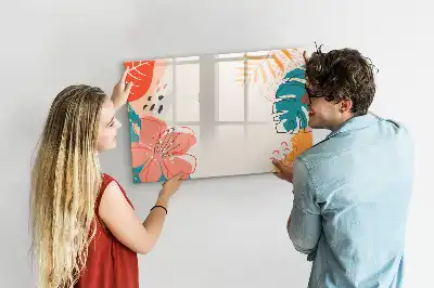 Schreib-Magnettafel mit Hawaiipflanzen-Motiv