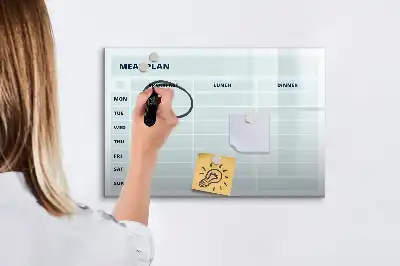 Beschreibbare Magnettafel in Pastell für den Mahlzeitenplan