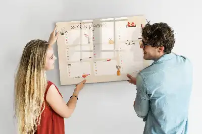 Wochenplaner als beschreibbare Magnettafel