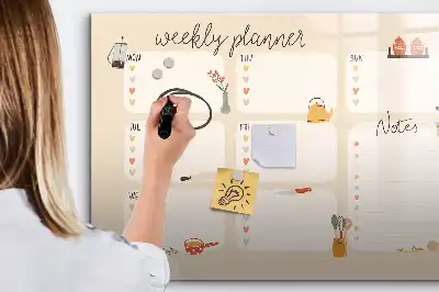 Wochenplaner als beschreibbare Magnettafel