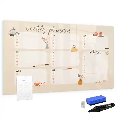 Wochenplaner als beschreibbare Magnettafel