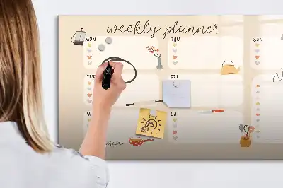 Wochenplaner als beschreibbare Magnettafel