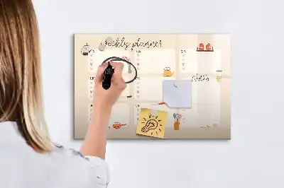Wochenplaner als beschreibbare Magnettafel