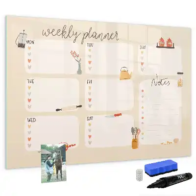 Wochenplaner als beschreibbare Magnettafel