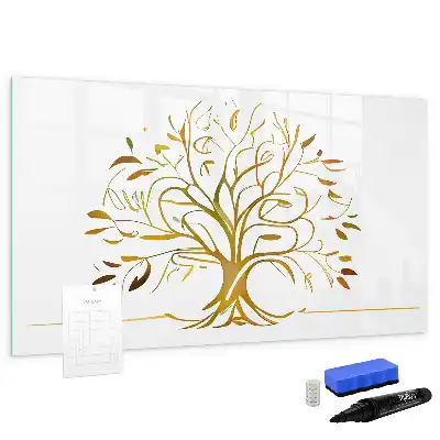Beschreibbare Magnettafel Motiv Goldener Baum