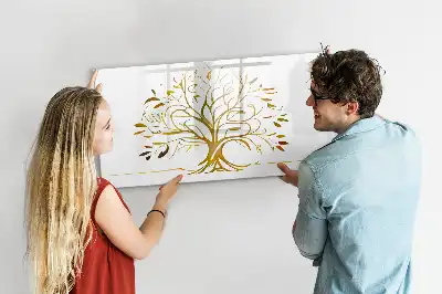Beschreibbare Magnettafel Motiv Goldener Baum